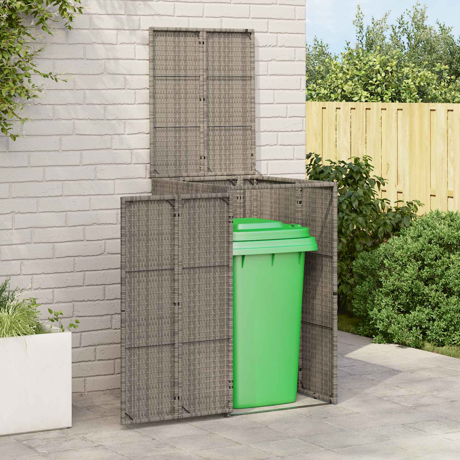 vidaXL Afvalbak Box Zwart 65 x 80 x 115 cm Polyetheen