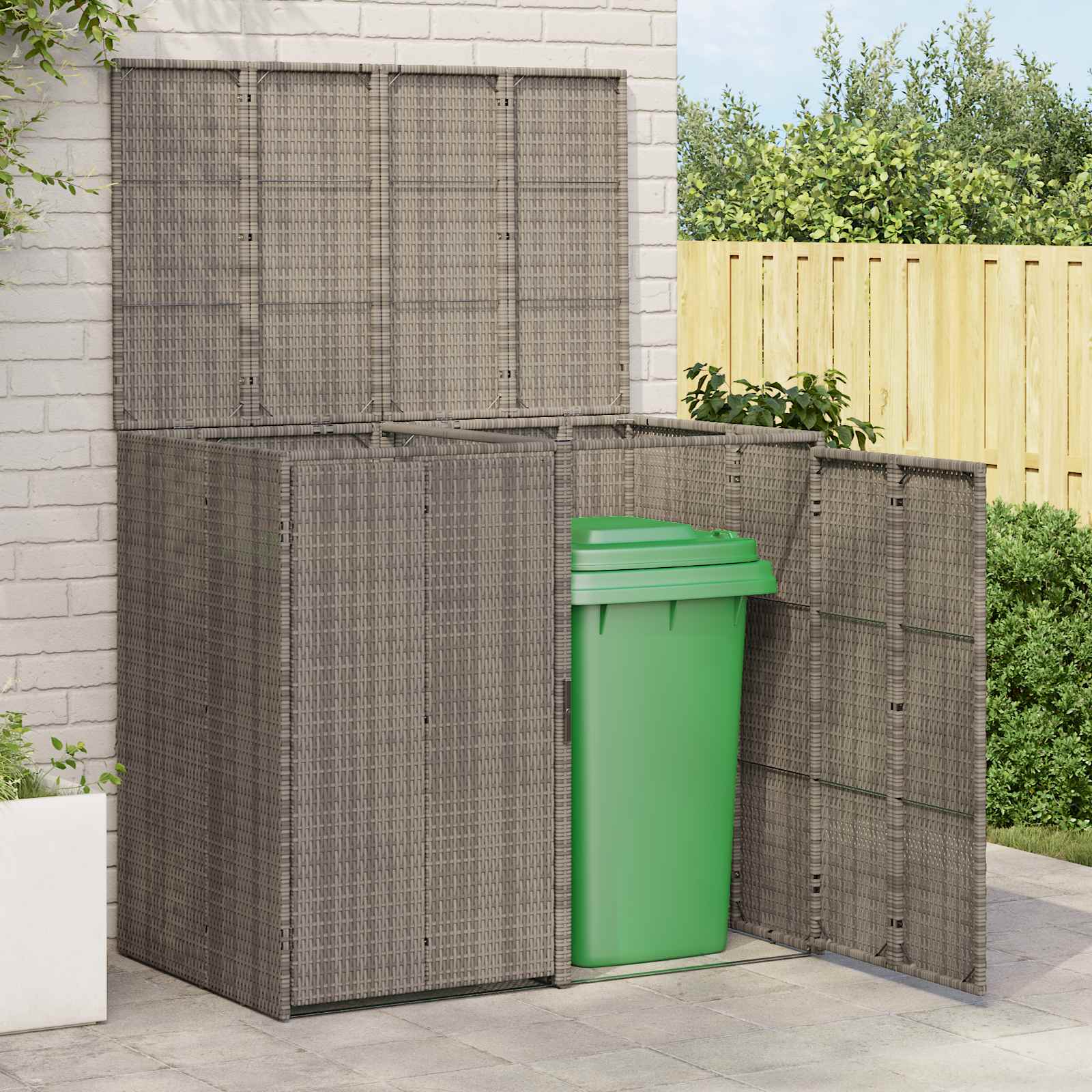 vidaXL Afvalbak Box Zwart 65 x 80 x 115 cm Polyetheen