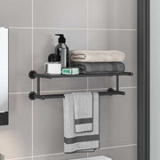 vidaXL Handdoekrek Zwart 61 x 23 x 17 cm Roestvrij staal