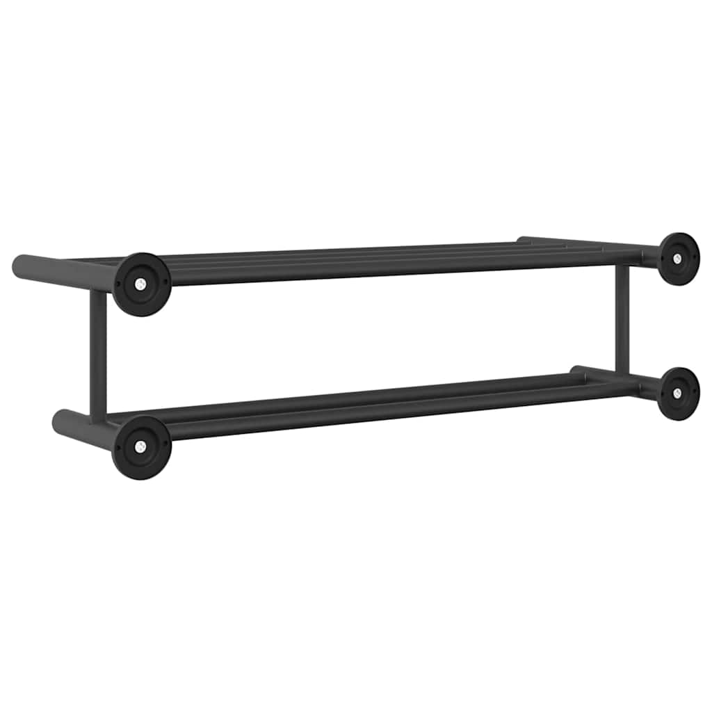 vidaXL Handdoekrek Zwart 61 x 23 x 17 cm Roestvrij staal
