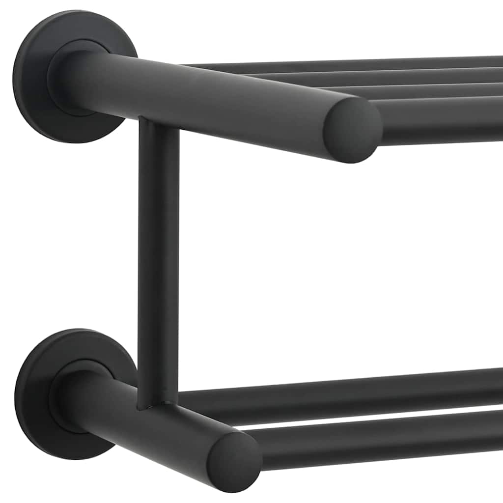 vidaXL Handdoekrek Zwart 61 x 23 x 17 cm Roestvrij staal