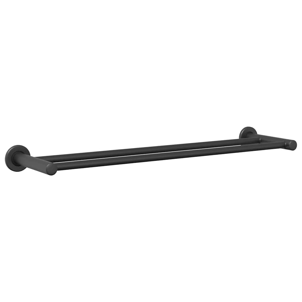 vidaXL Handdoekrek Zwart 61 x 14.5 x 5 cm Roestvrij staal