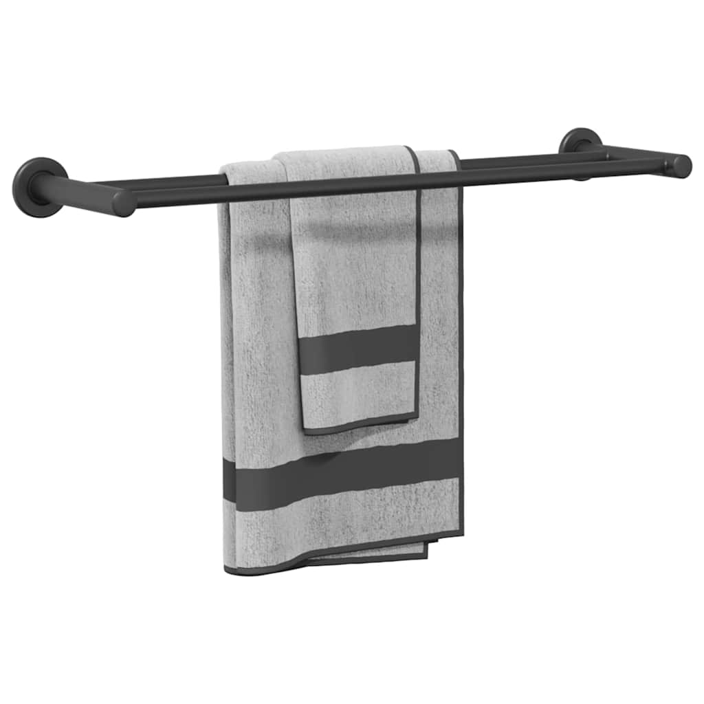 vidaXL Handdoekrek Zwart 61 x 14.5 x 5 cm Roestvrij staal