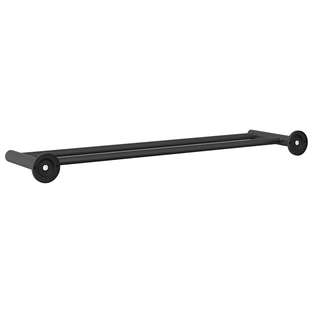 vidaXL Handdoekrek Zwart 61 x 14.5 x 5 cm Roestvrij staal