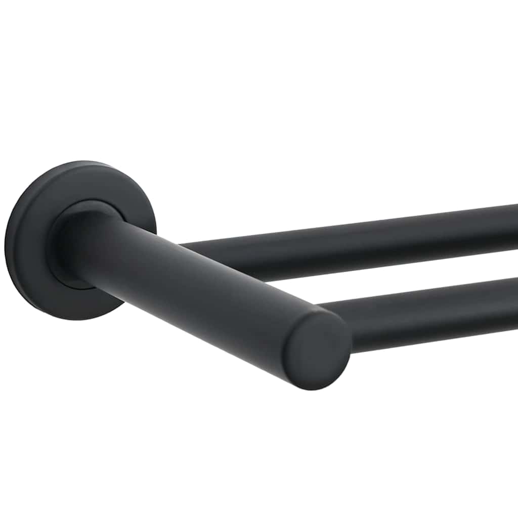 vidaXL Handdoekrek Zwart 61 x 14.5 x 5 cm Roestvrij staal