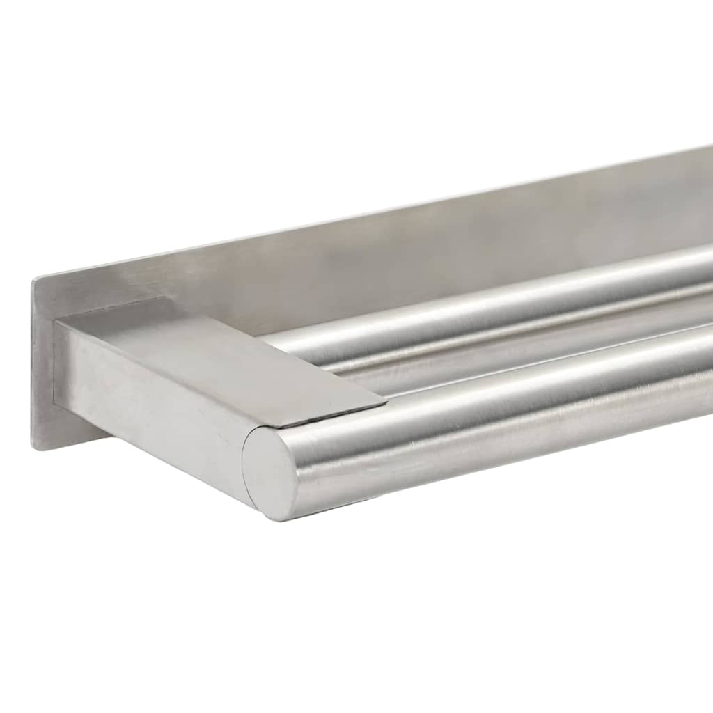 vidaXL Handdoekrek Zilver 40 x 9 x 4 cm Roestvrij staal