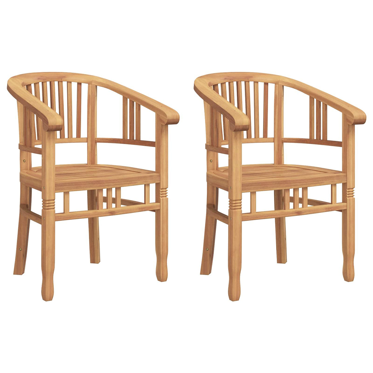 vidaXL Tuinstoelen 2 pcs Bruin 63 x 58 x 89 cm Massief teakhout