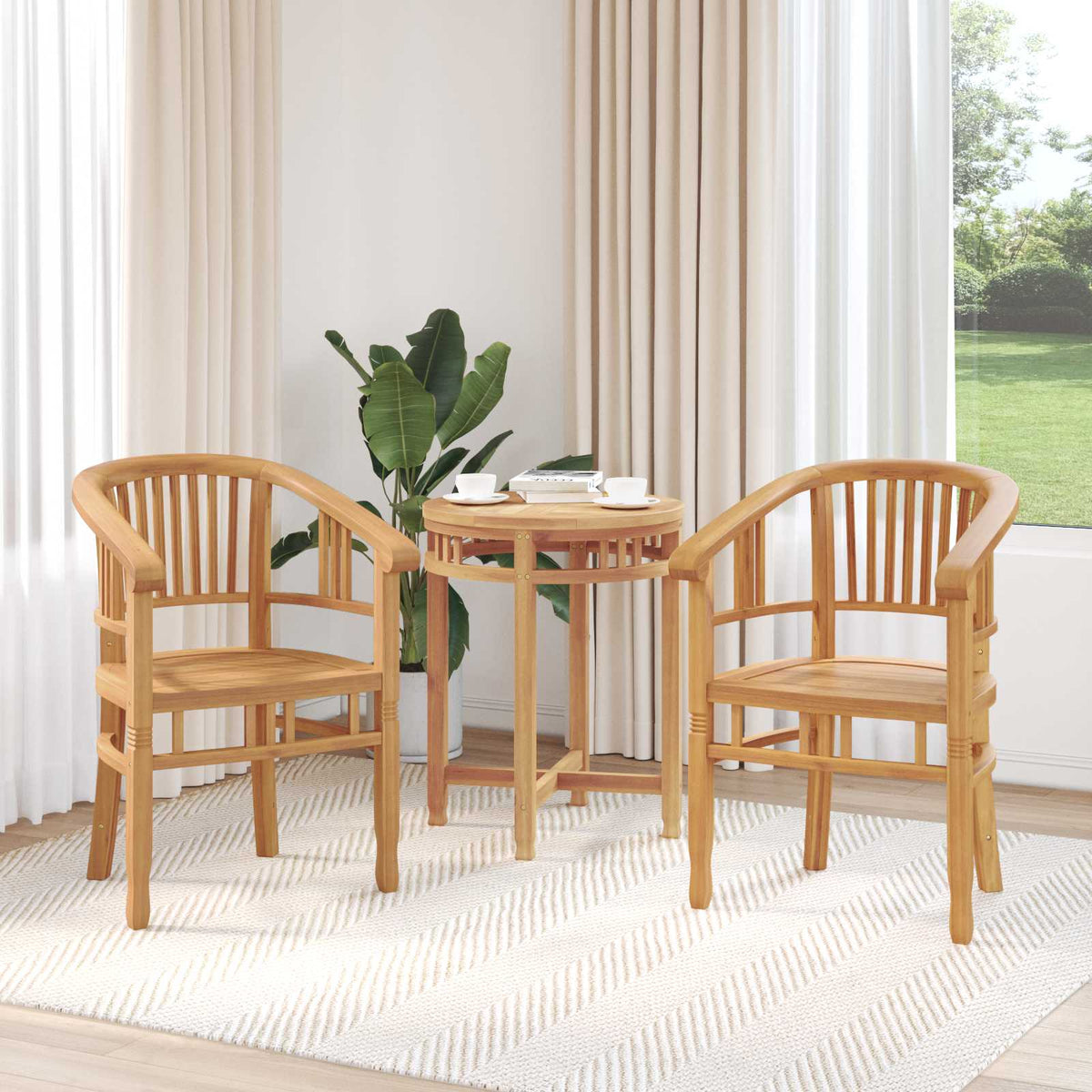 vidaXL Tuinstoelen 2 pcs Bruin 63 x 58 x 89 cm Massief teakhout