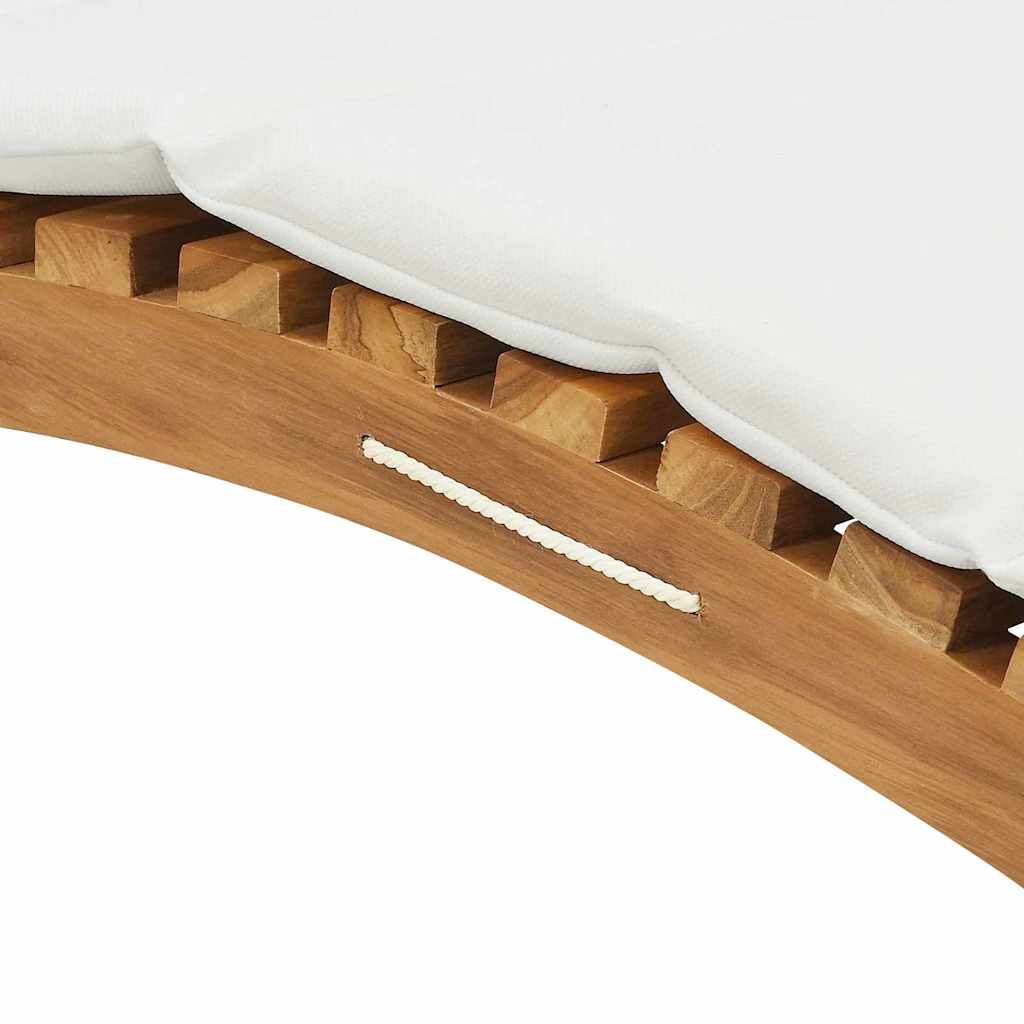 vidaXL Tuininfurniture Sunlounger met kussen Bruin 198 x 55 x 58,5 cm