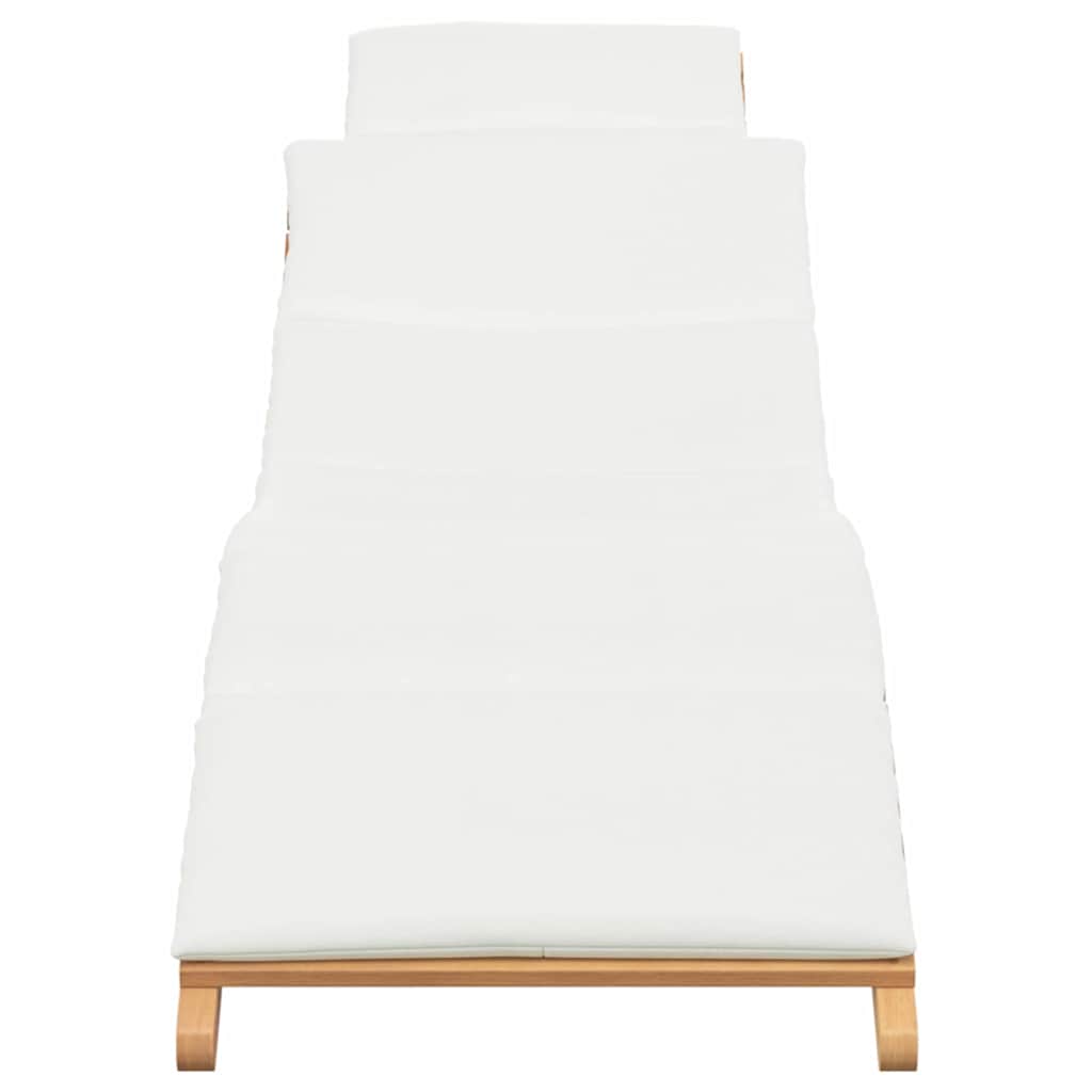 vidaXL Tuininfurniture Sunlounger met kussen Bruin 198 x 55 x 58,5 cm