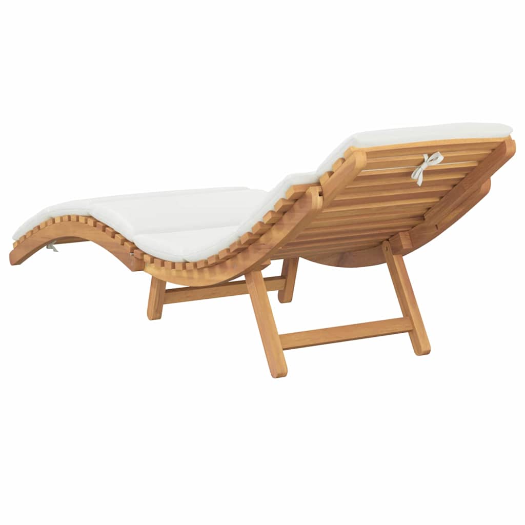 vidaXL Tuininfurniture Sunlounger met kussen Bruin 198 x 55 x 58,5 cm