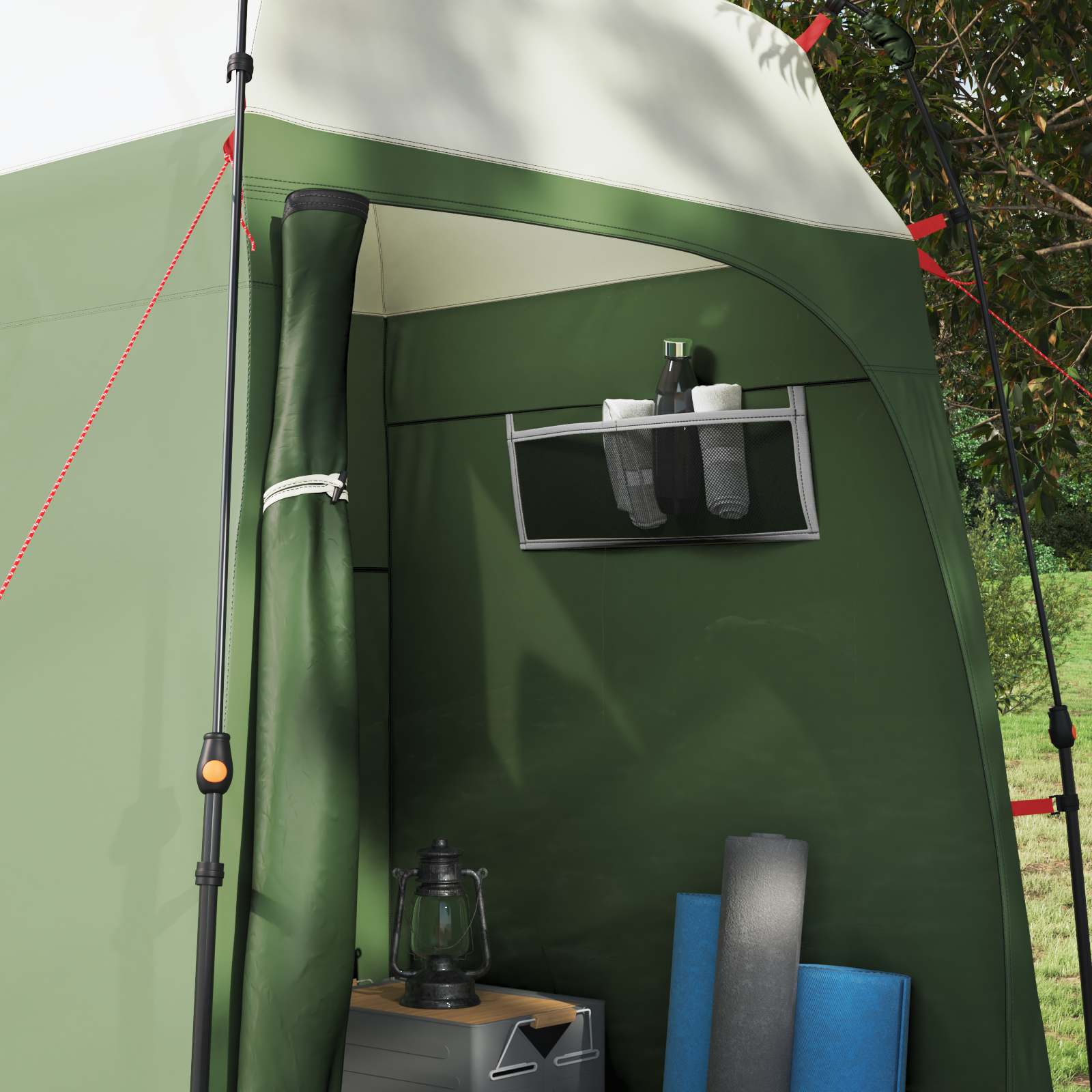 vidaXL Doucheruimte met opslag Groen 160 x 160 x 227 cm Staal