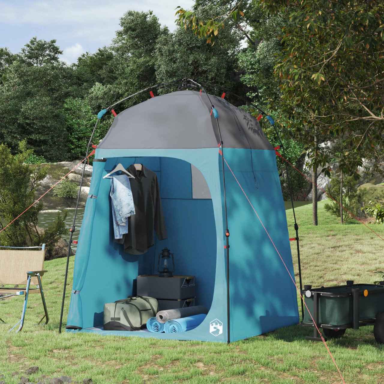 vidaXL Doucheruimte met opslag Groen 160 x 160 x 227 cm Staal