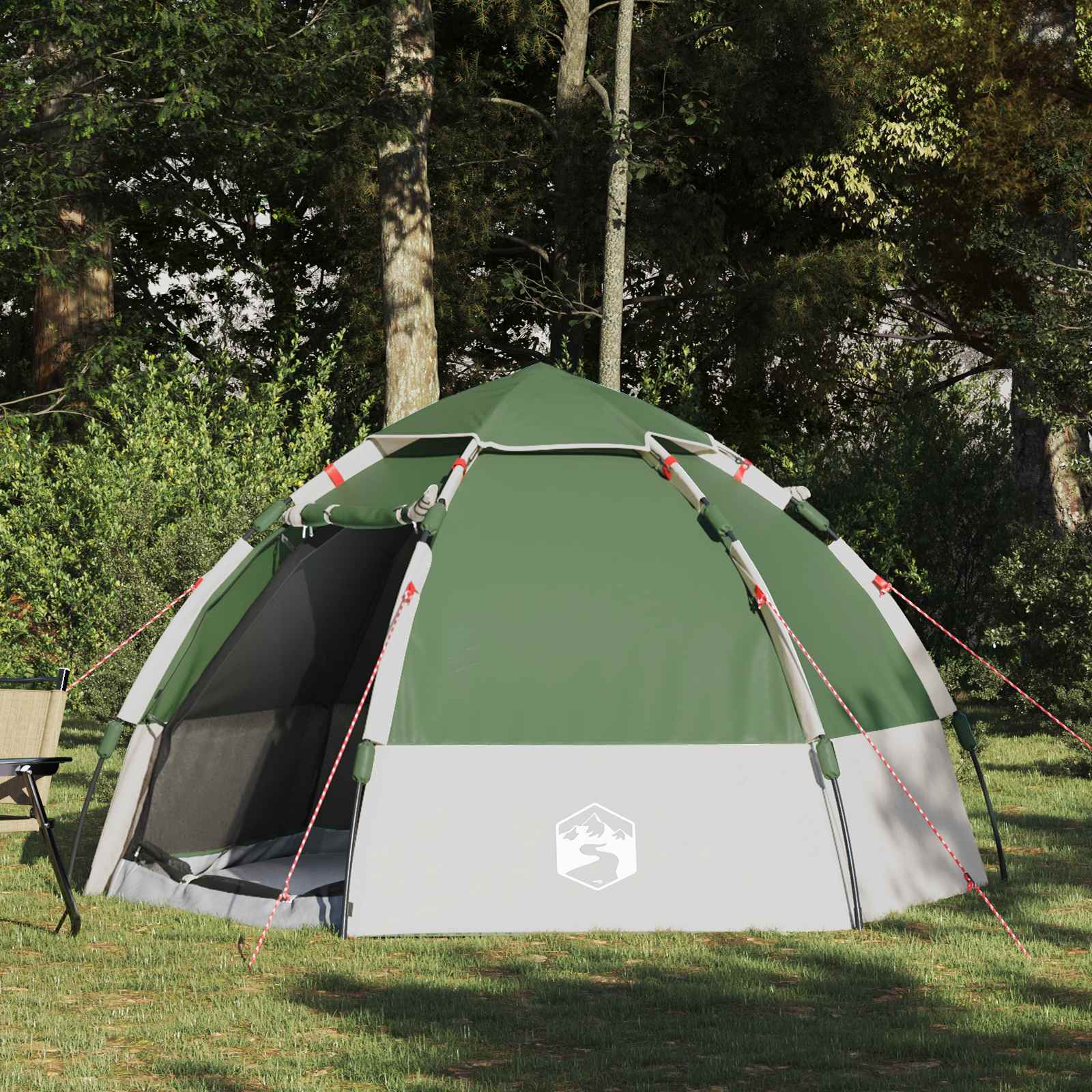 vidaXL Directe Tent met opslag Groen 280 x 280 x 160 cm Staal