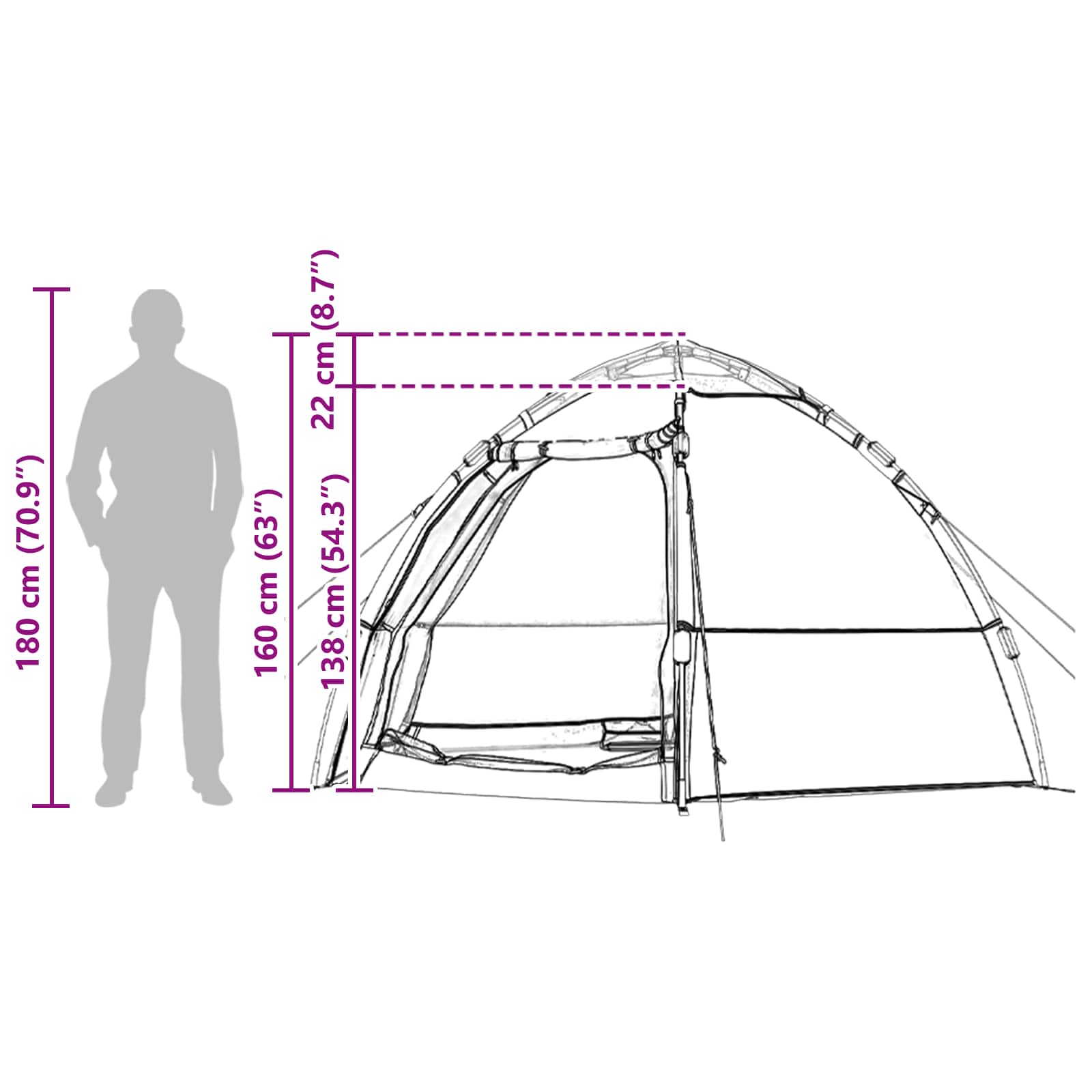 vidaXL Directe Tent met opslag Groen 280 x 280 x 160 cm Staal