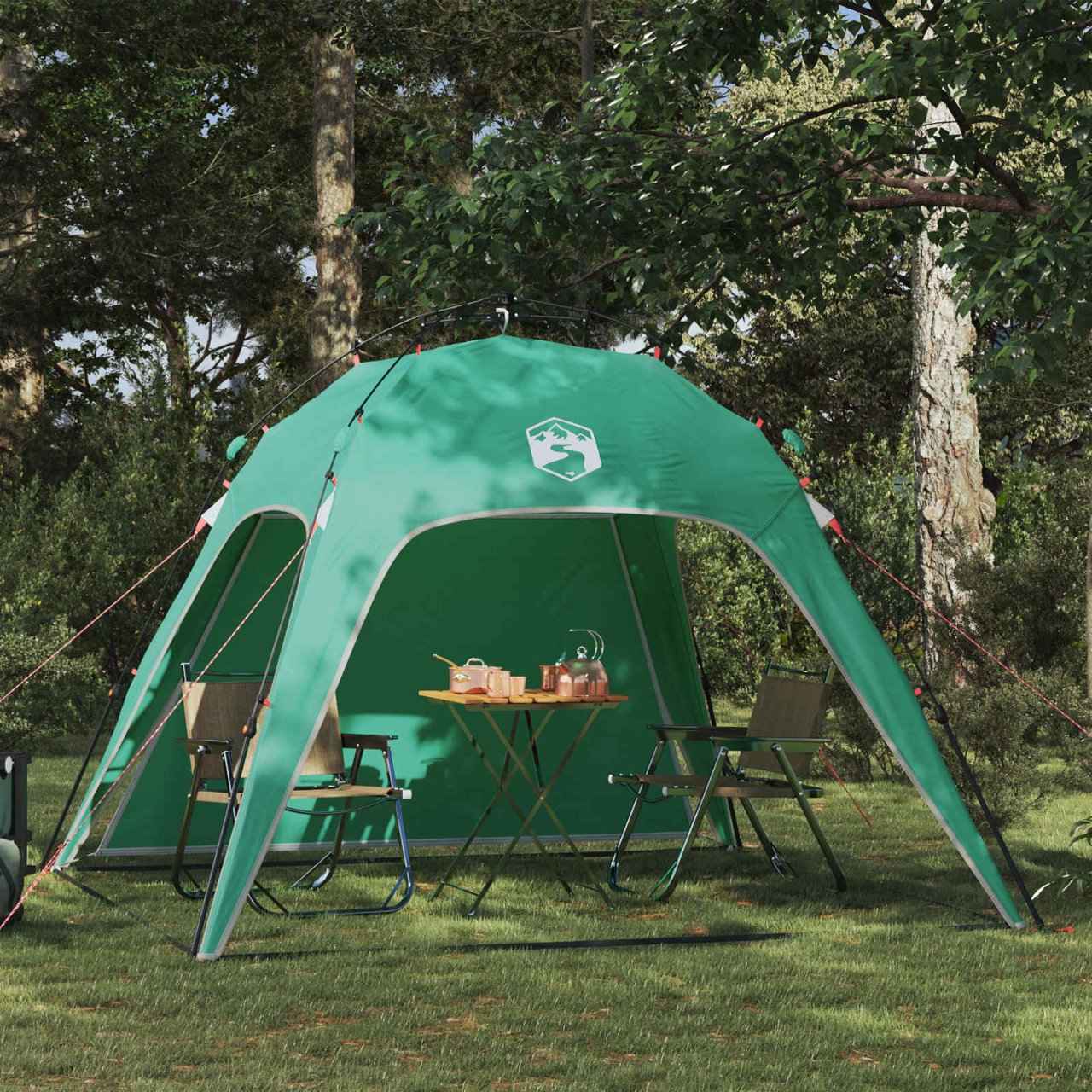 vidaXL Directe Tent met opslag Azure Blauw 260 x 260 x 185 cm Staal
