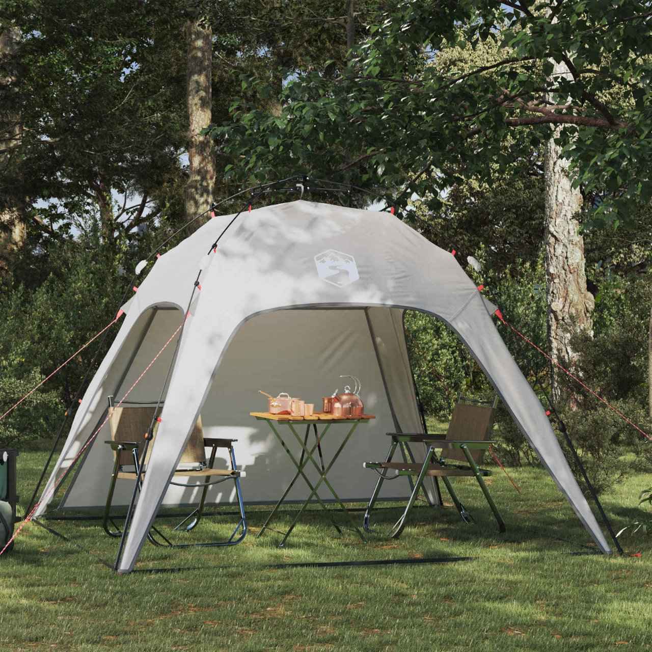 vidaXL Directe Tent met opslag Azure Blauw 260 x 260 x 185 cm Staal