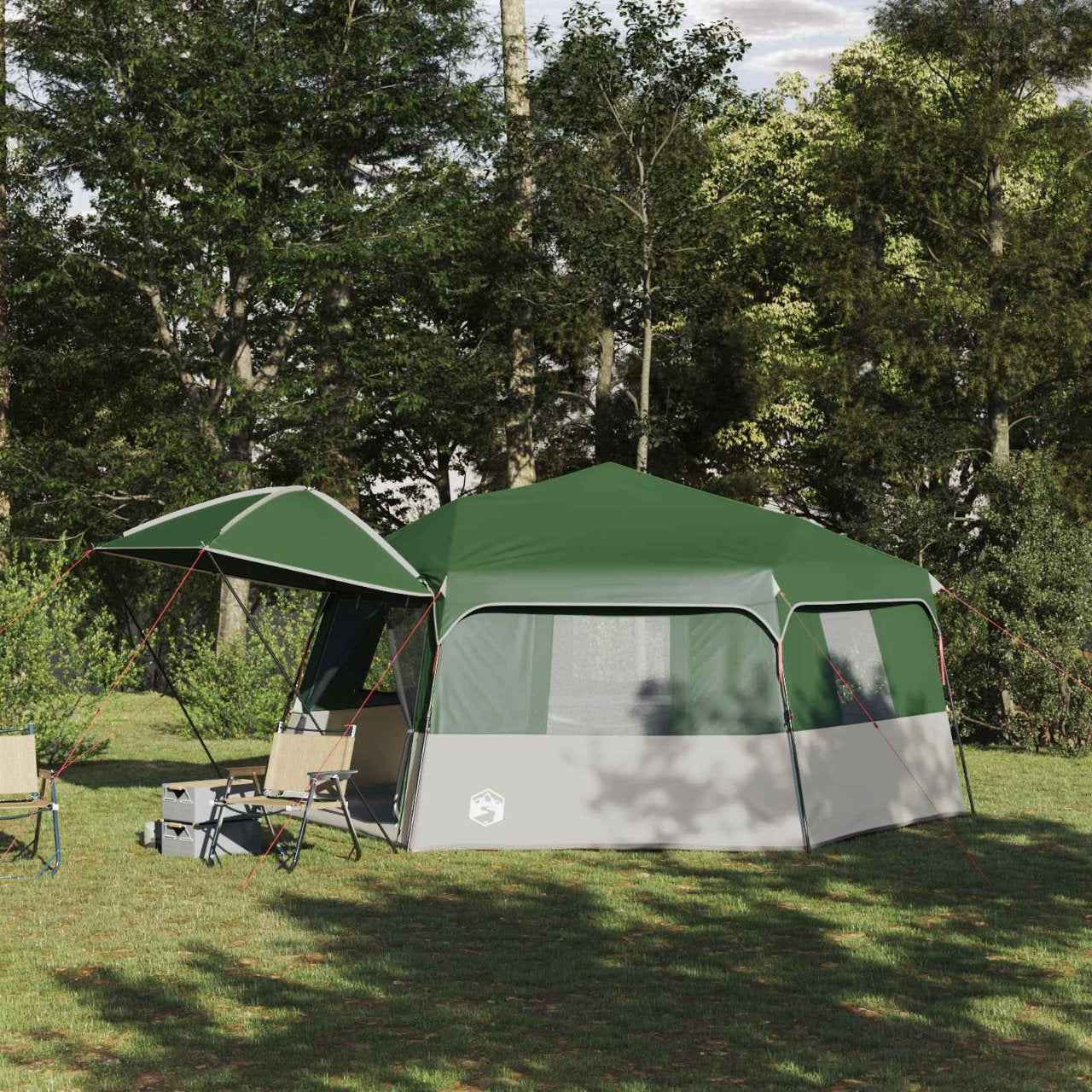 vidaXL Directe Tent met opslag ALTA Groen 458 x 400 x 230 cm Staal