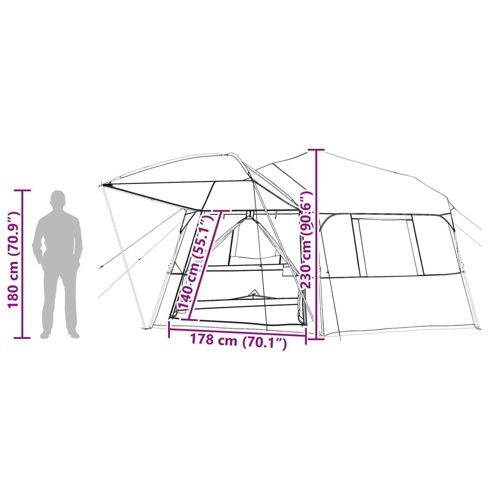 vidaXL Directe Tent met opslag ALTA Groen 458 x 400 x 230 cm Staal