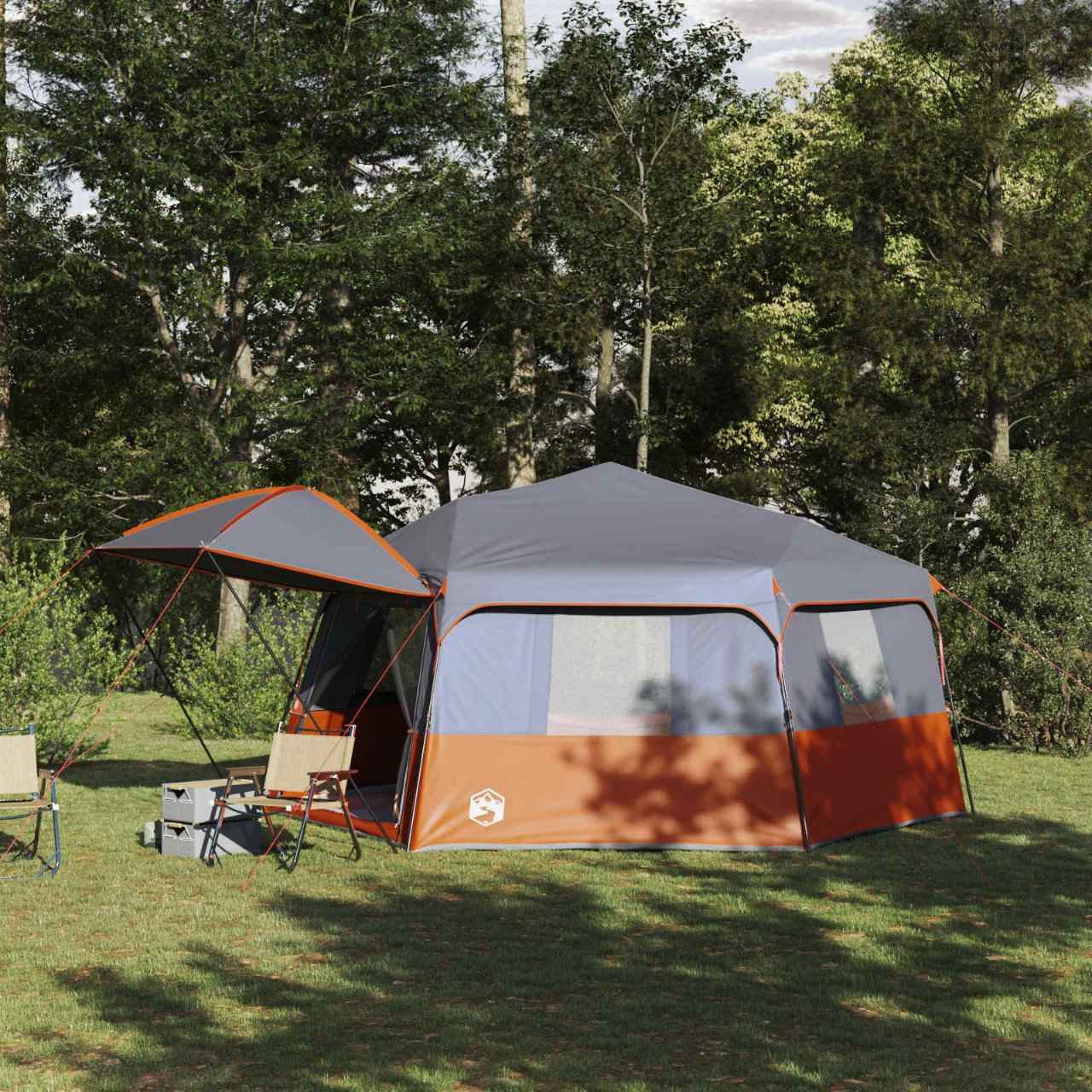 vidaXL Directe Tent met opslag ALTA Groen 458 x 400 x 230 cm Staal