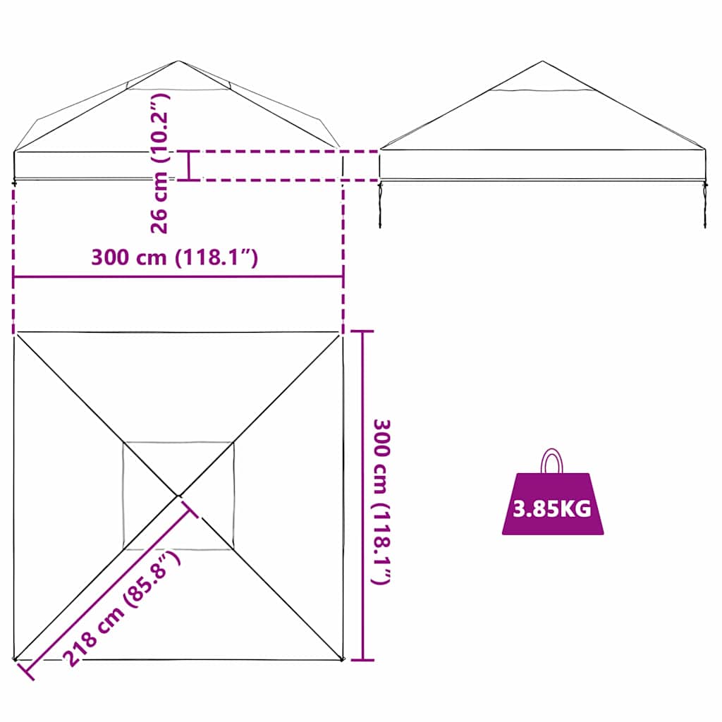 vidaXL Gazebo Dekking Vervanging Doorzichtig 400 x 300 x 32 cm PVC