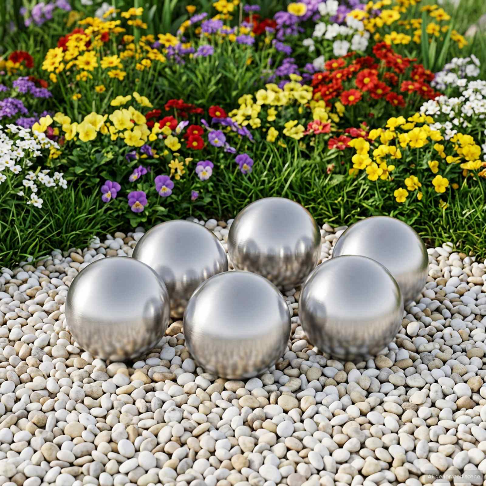 vidaXL Geborstelde Bal 8 st Ø 5 cm zilver RVS 201