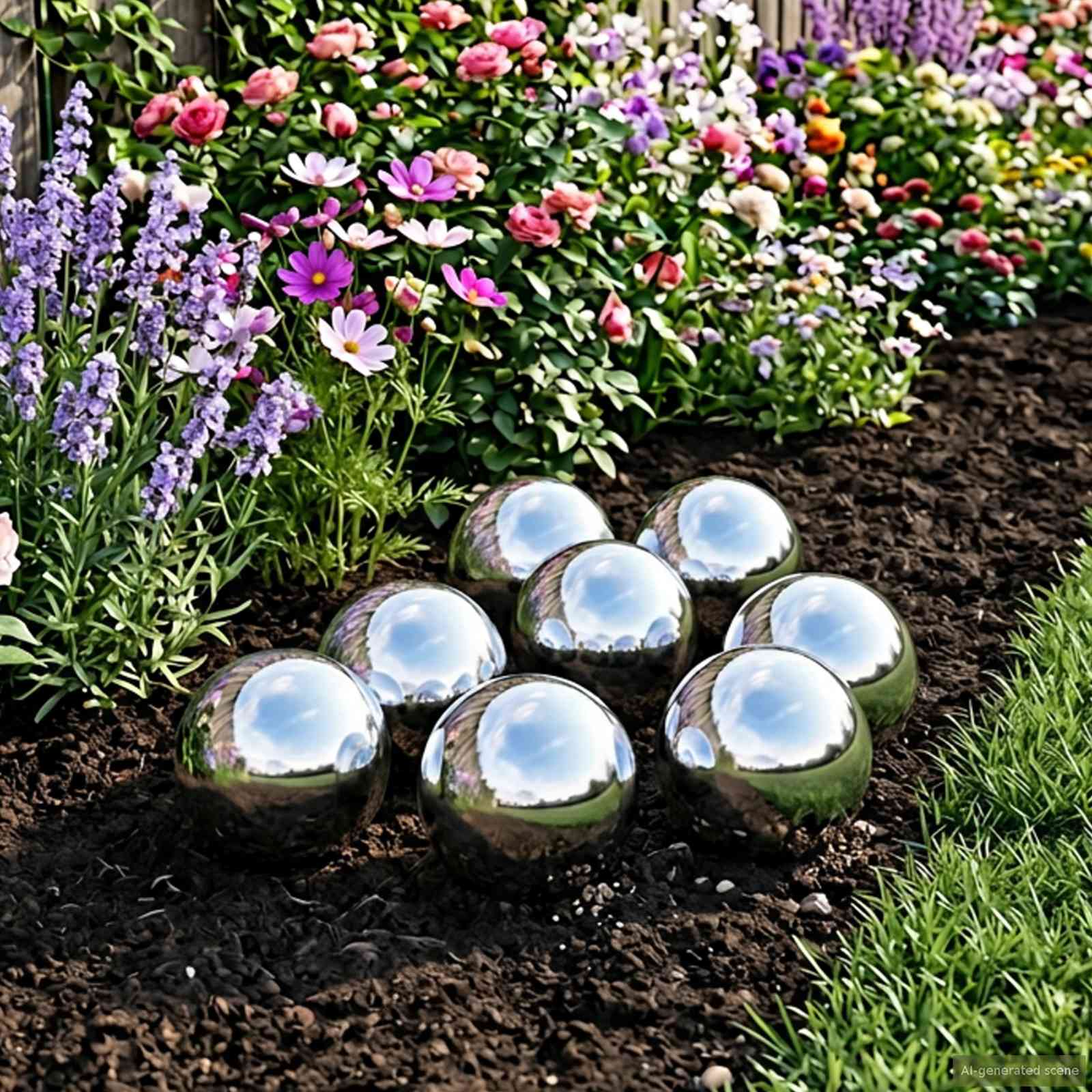 vidaXL Geborstelde Bal 8 st Ø 5 cm zilver RVS 201