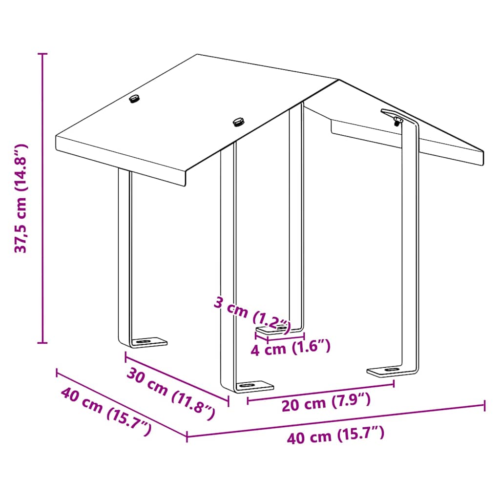 vidaXL Rookkap Zilver 40 x 40 x 37.5 cm Roestvrij staal