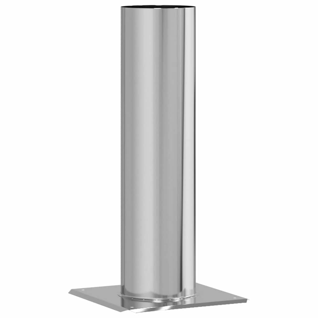 vidaXL Schouwkop Verlenging Zilver 24 x 24 x 50 cm Roestvrij staal