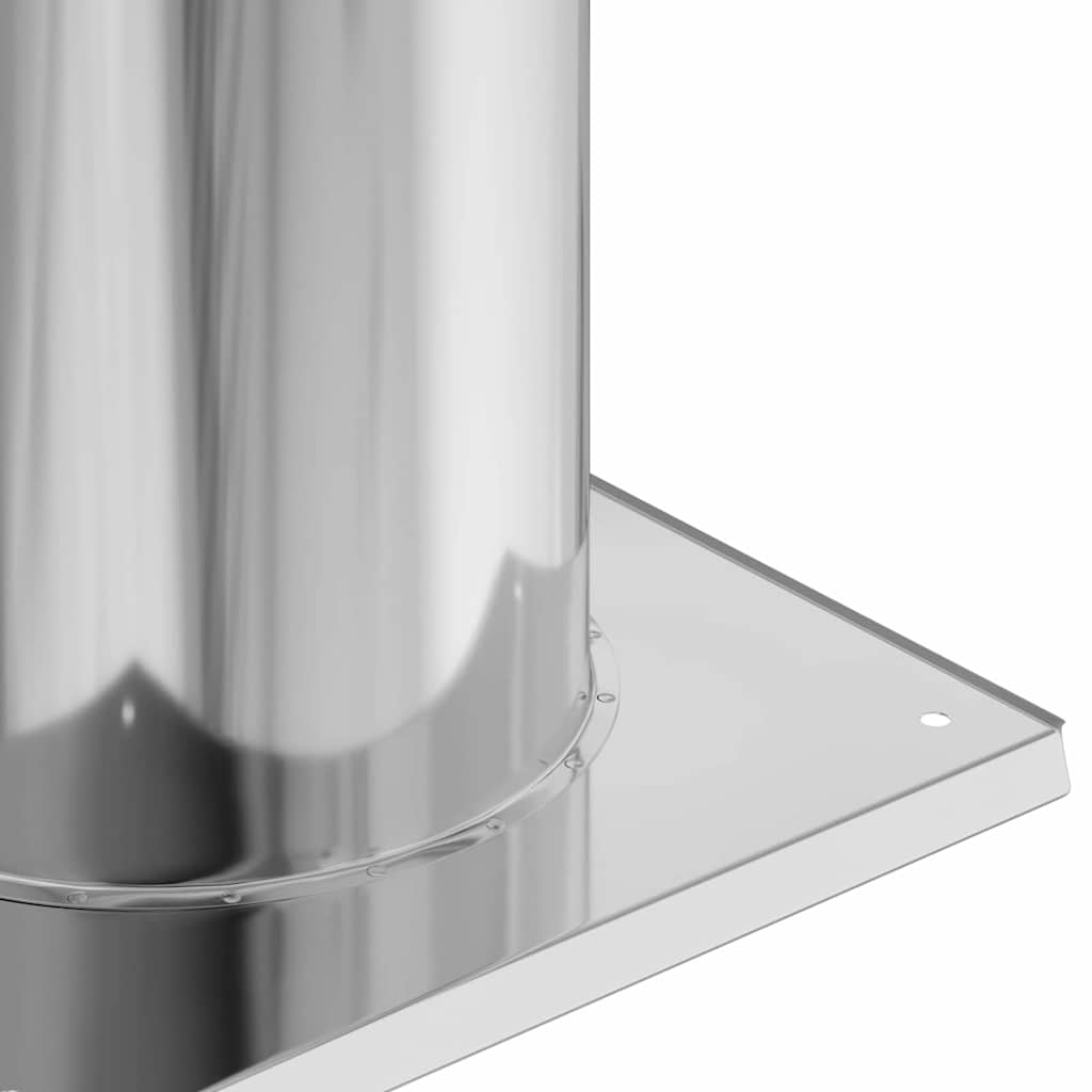 vidaXL Schouwkop Verlenging Zilver 24 x 24 x 50 cm Roestvrij staal