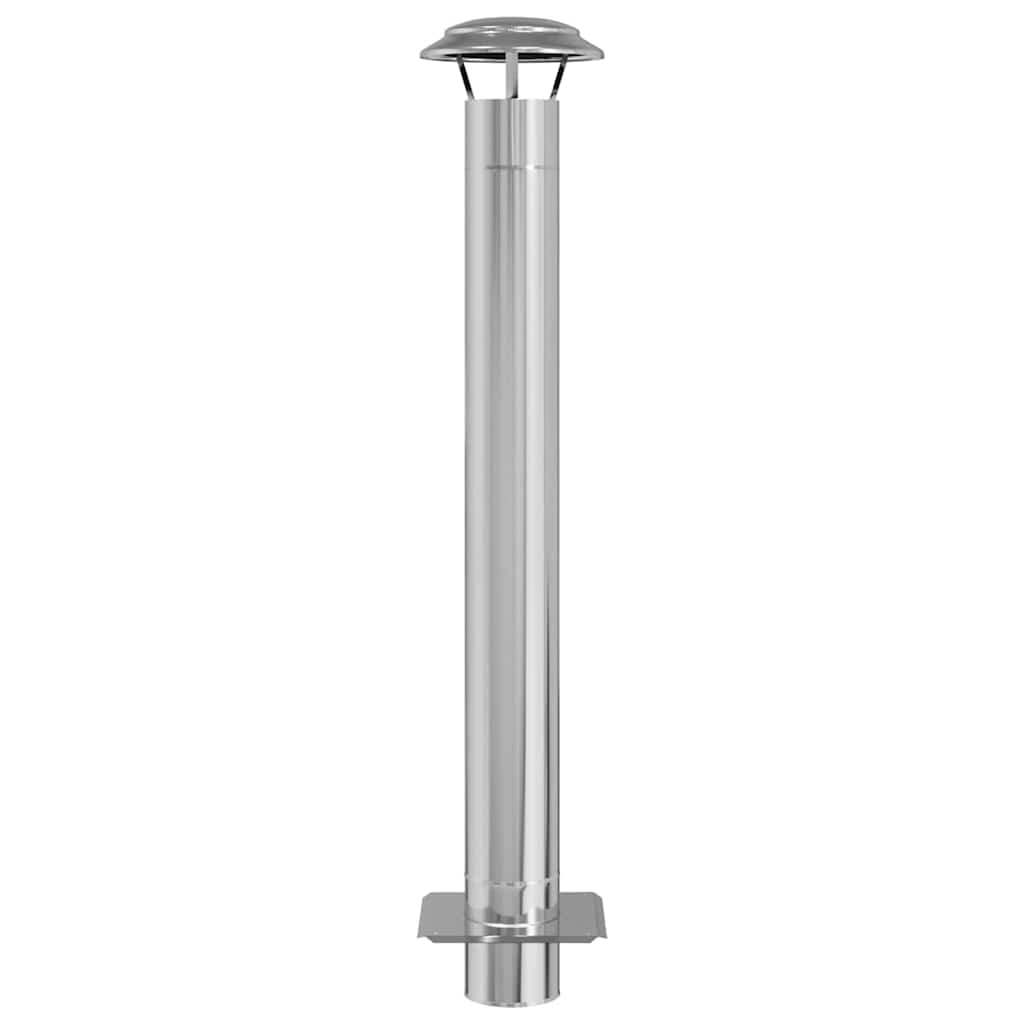 vidaXL Schouw Verlenging Zilver 25 x 25 x 132 cm Roestvrij staal