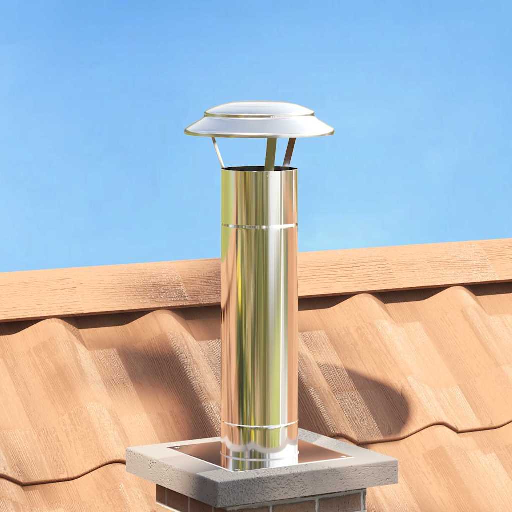 vidaXL Regenbescherming voor Schoorsteen Zilver 20 x 20 x 18 cm
