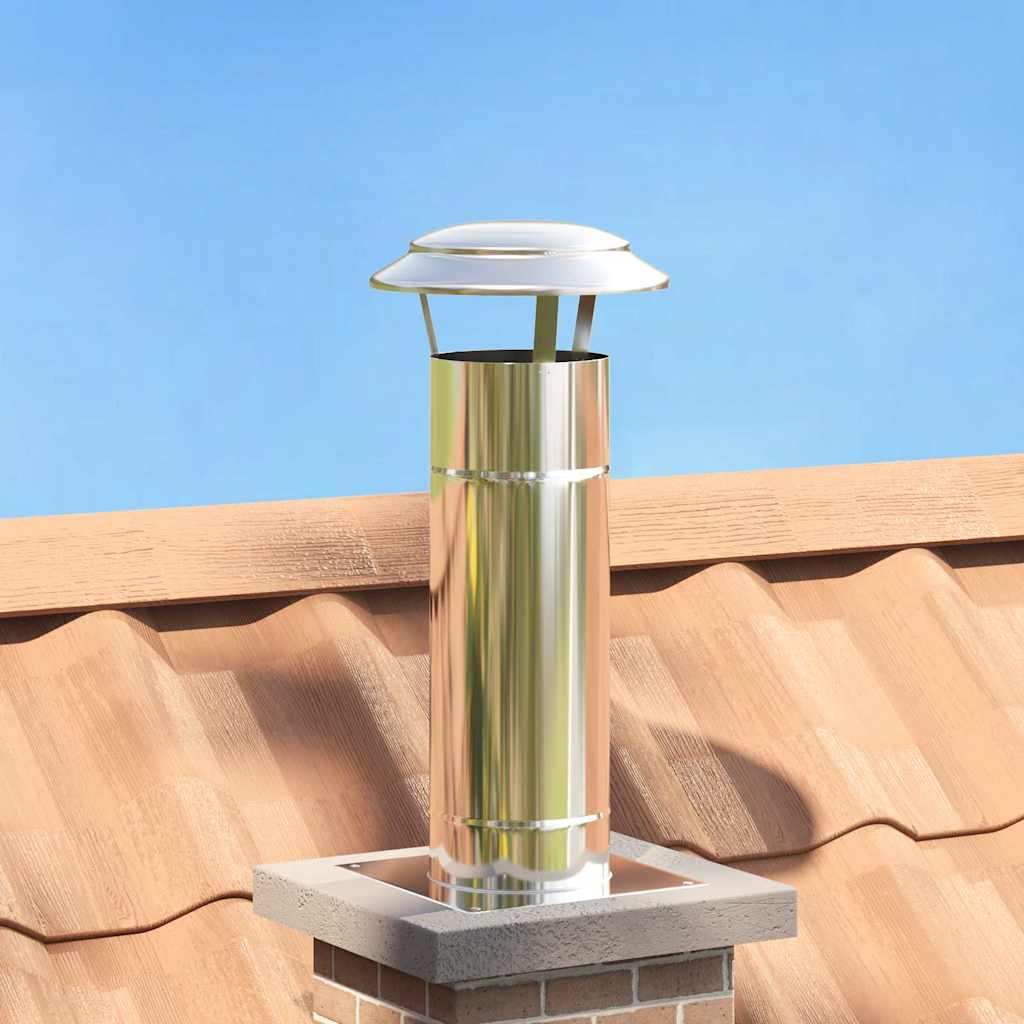 vidaXL Regenbescherming voor Schoorsteen Zilver 20 x 20 x 18 cm