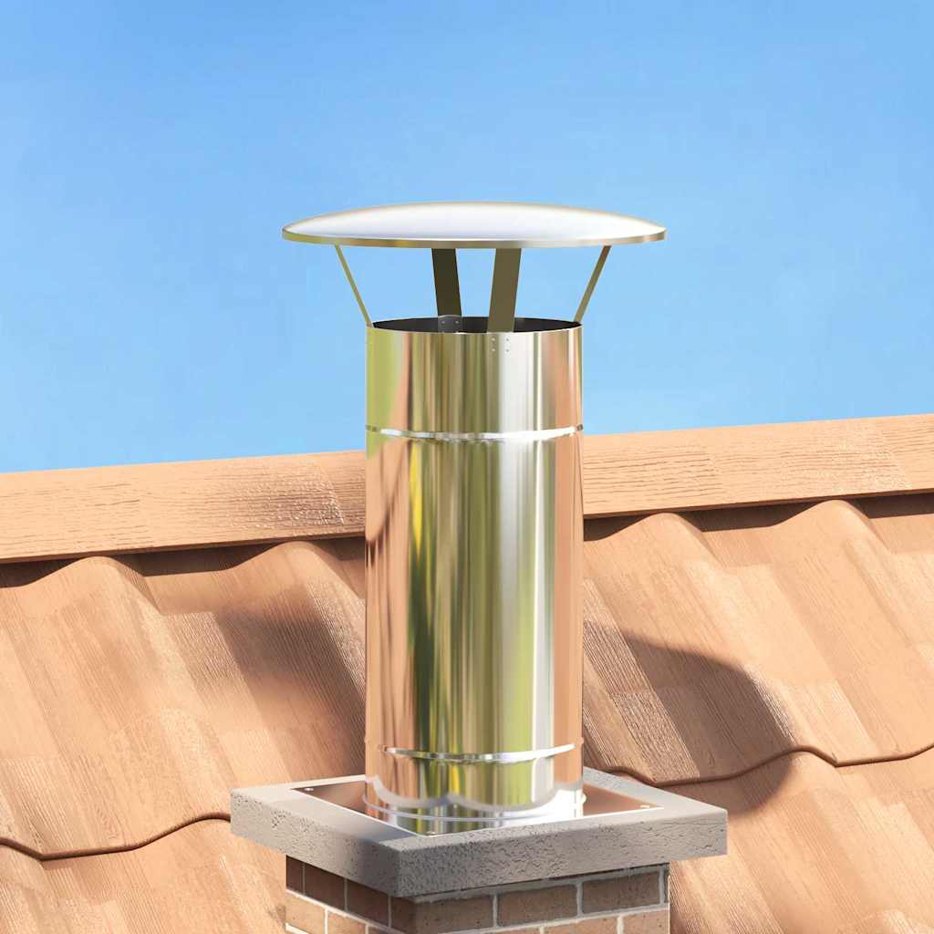 vidaXL Regenbescherming voor Schoorsteen Zilver 20 x 20 x 18 cm