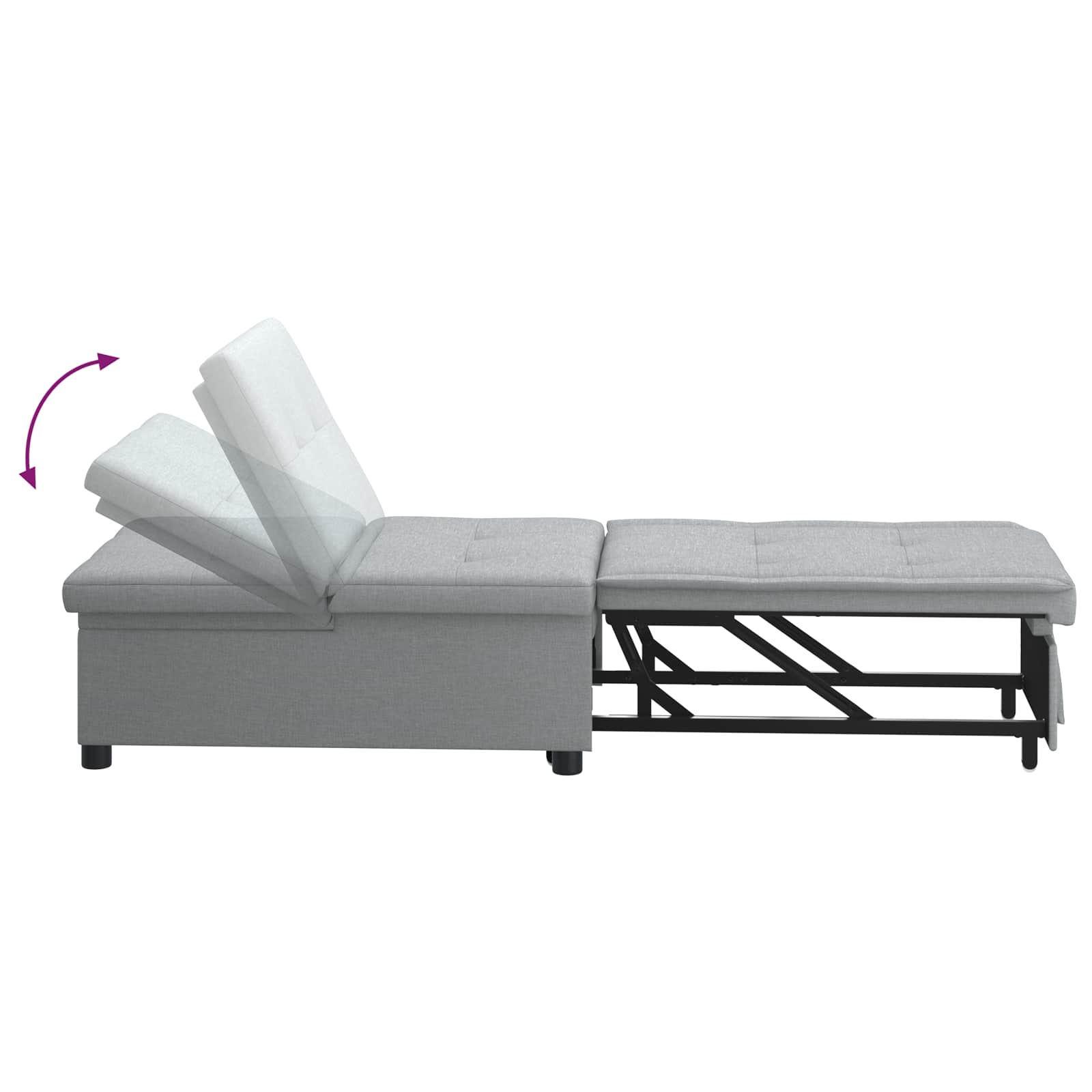 vidaXL 3-in-1 Sofa Bed - Uittrekbaar ontwerp in lichtgrijze stof