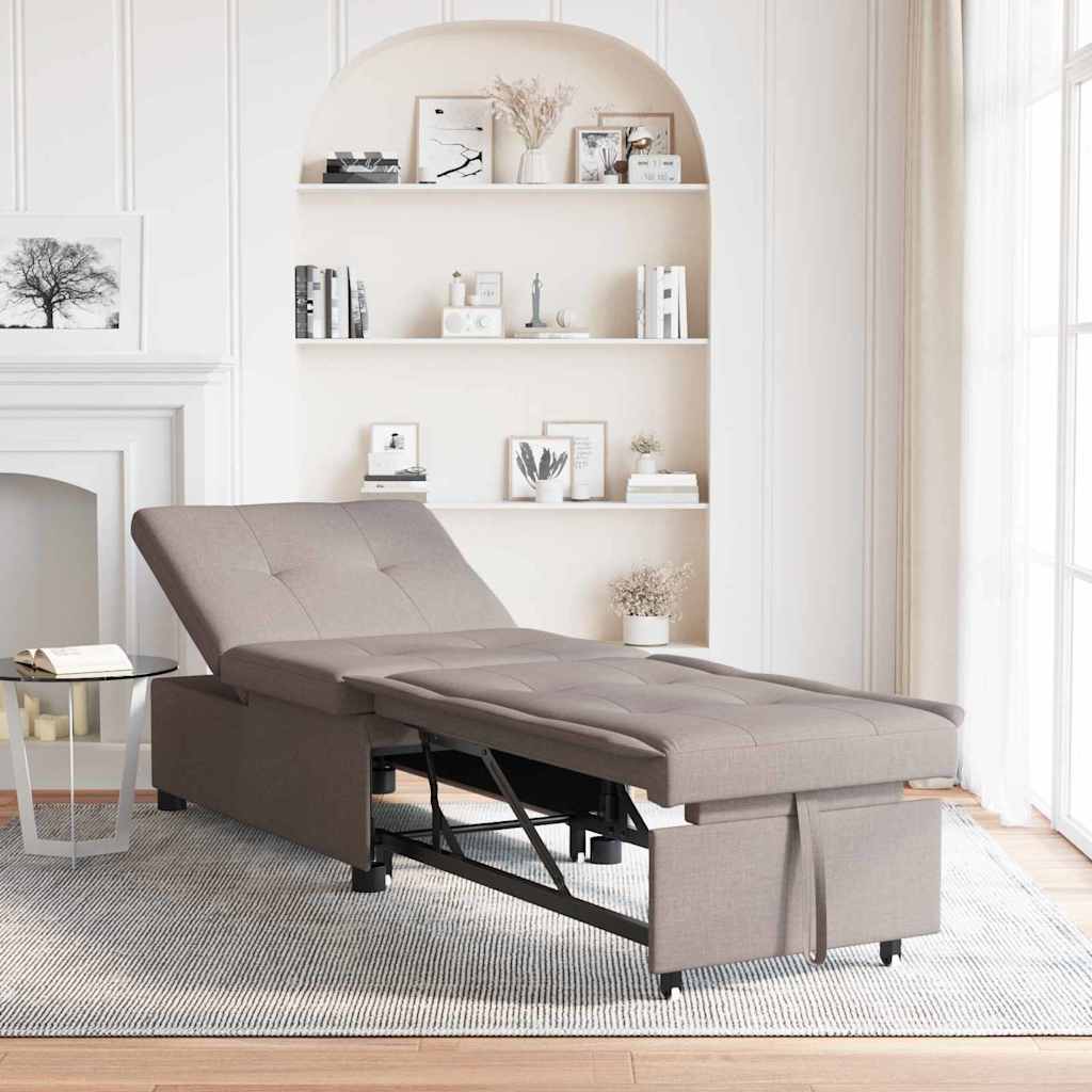 vidaXL 3-in-1 Sofa Bed - Uittrekbaar ontwerp in lichtgrijze stof