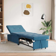 vidaXL 3-in-1 Uittrekbaar Sofabed Blauw Fluweel
