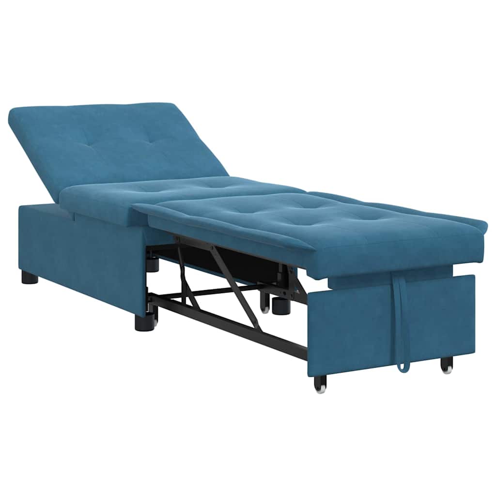 vidaXL 3-in-1 Uittrekbaar Sofabed Blauw Fluweel