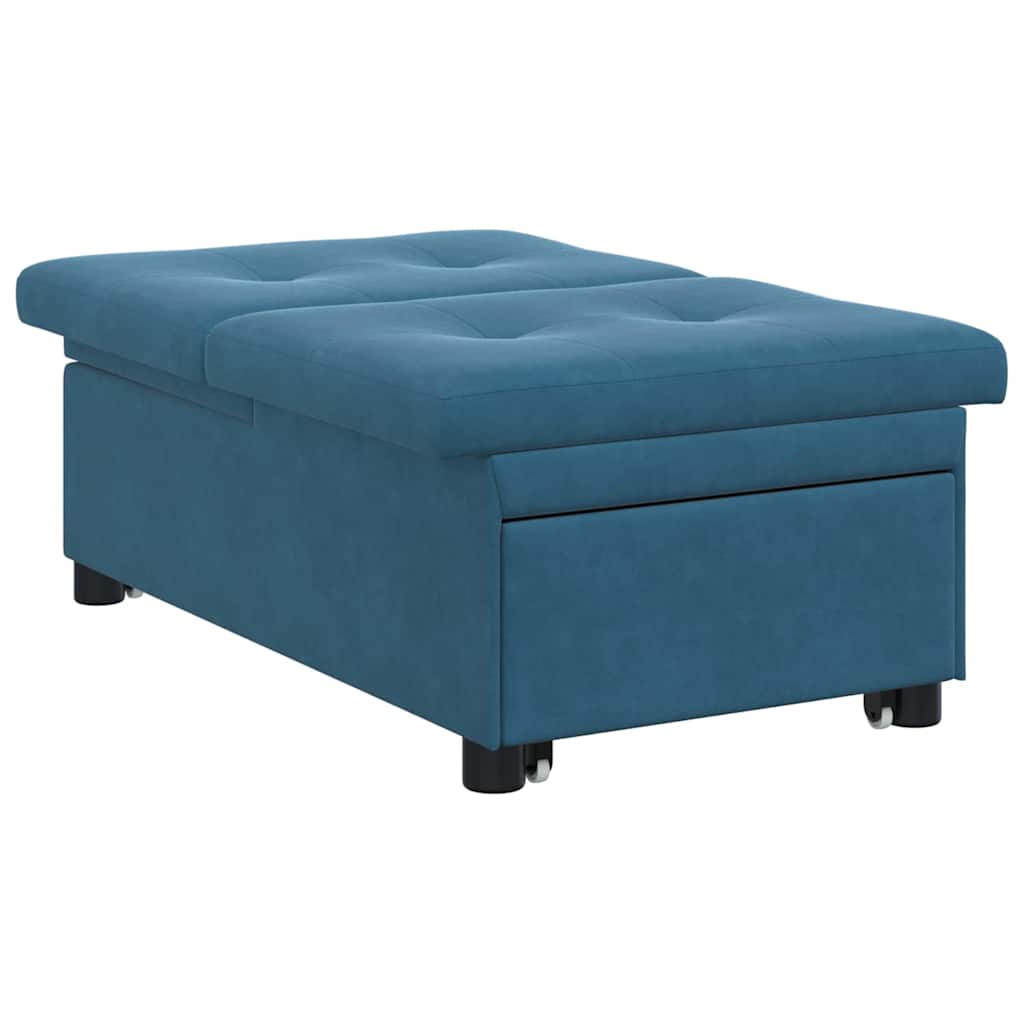 vidaXL 3-in-1 Uittrekbaar Sofabed Blauw Fluweel