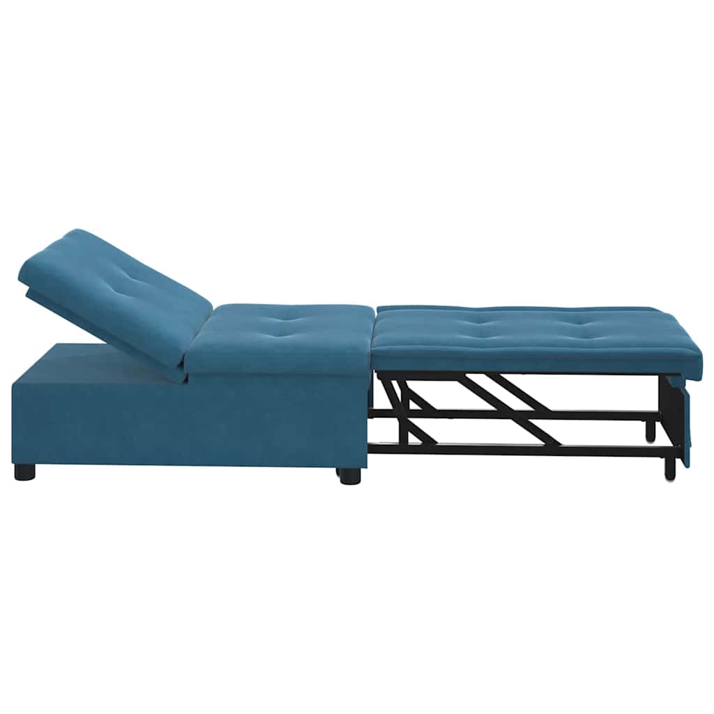 vidaXL 3-in-1 Uittrekbaar Sofabed Blauw Fluweel