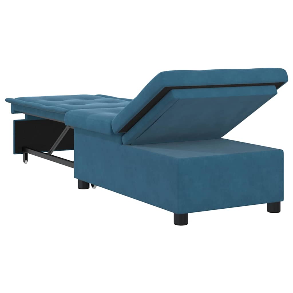 vidaXL 3-in-1 Uittrekbaar Sofabed Blauw Fluweel