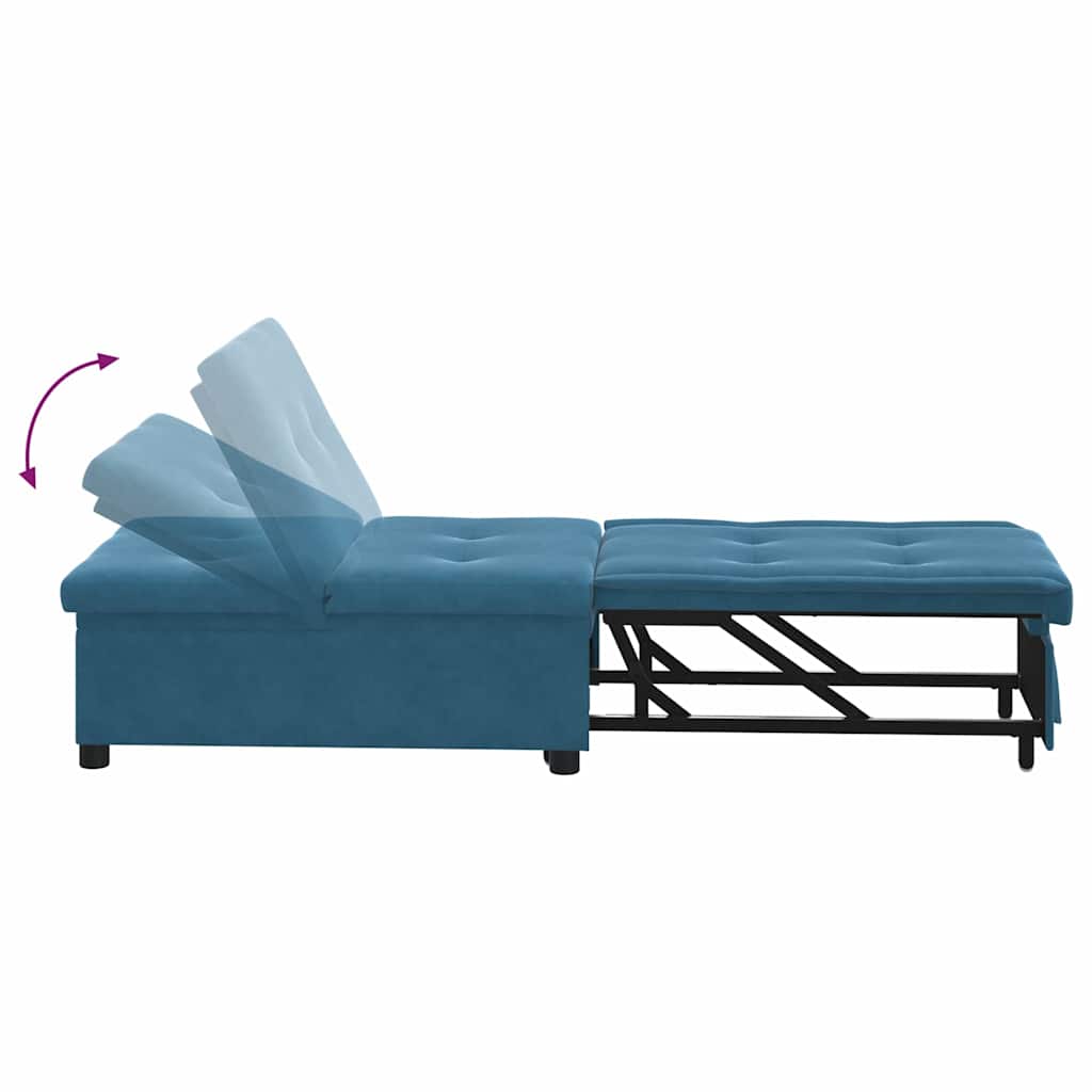 vidaXL 3-in-1 Uittrekbaar Sofabed Blauw Fluweel