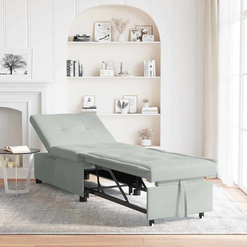 vidaXL 3-in-1 Uittrekbaar Sofabed Blauw Fluweel