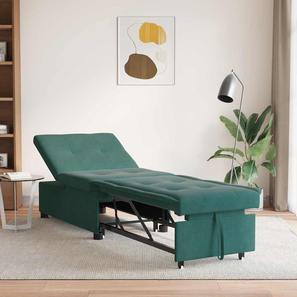vidaXL 3-in-1 Uittrekbaar Sofabed Blauw Fluweel