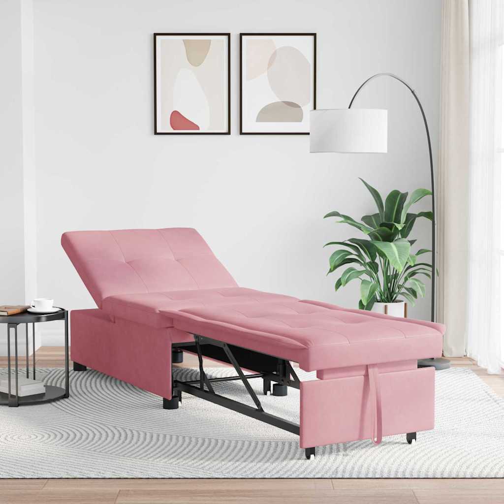 vidaXL 3-in-1 Uittrekbaar Sofabed Blauw Fluweel