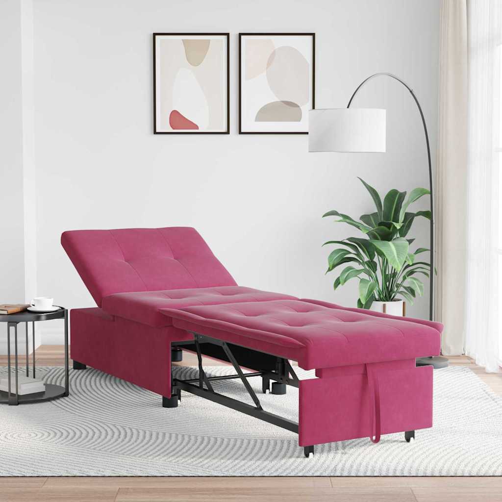 vidaXL 3-in-1 Uittrekbaar Sofabed Blauw Fluweel