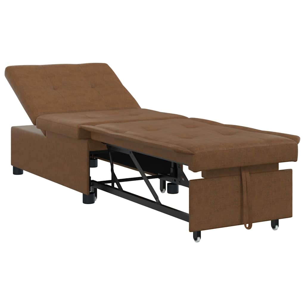 vidaXL 3-in-1 Sofa Bed Uittrekbaar Bruin Faux Suède Leer