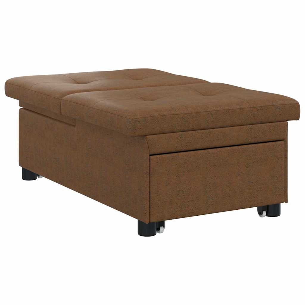 vidaXL 3-in-1 Sofa Bed Uittrekbaar Bruin Faux Suède Leer