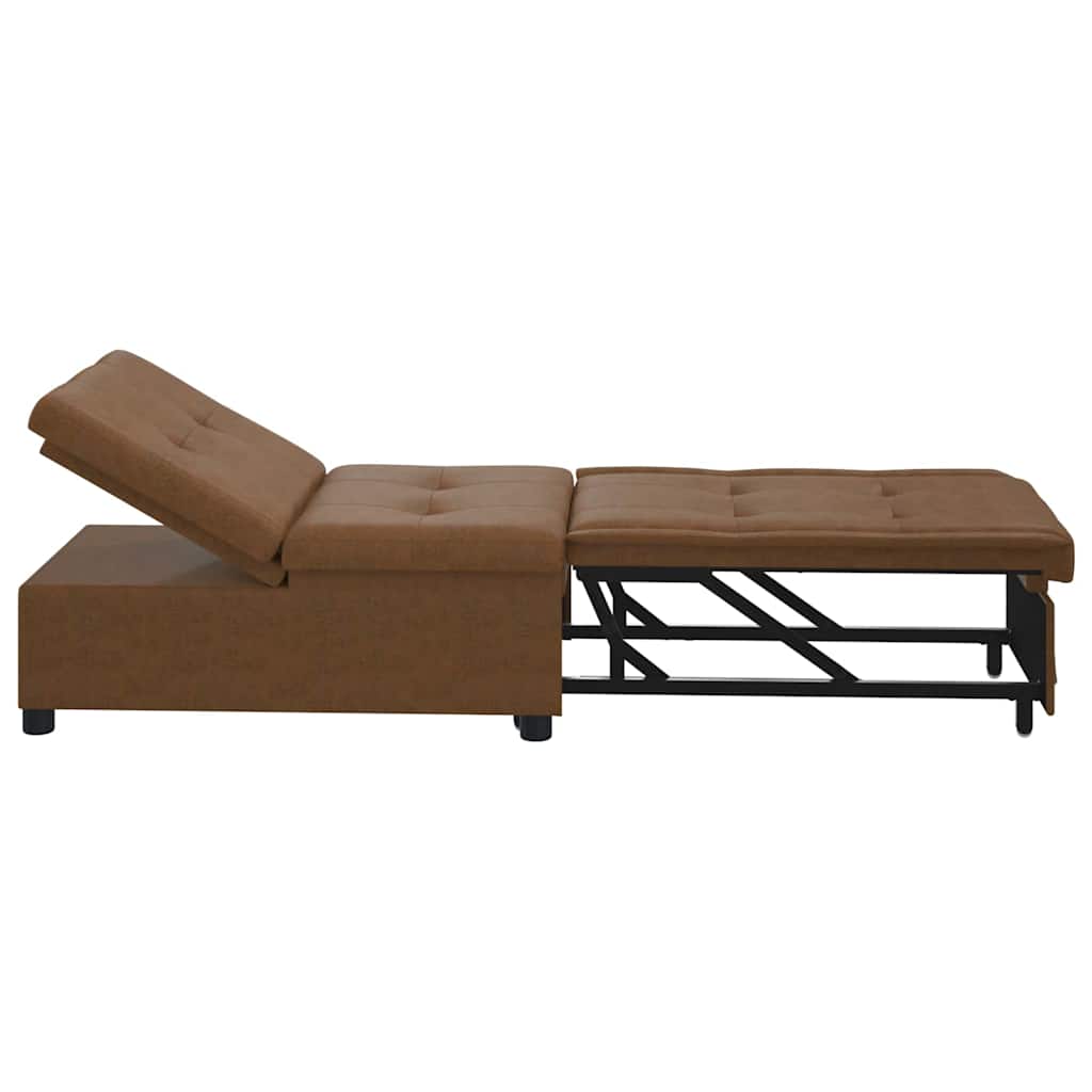 vidaXL 3-in-1 Sofa Bed Uittrekbaar Bruin Faux Suède Leer