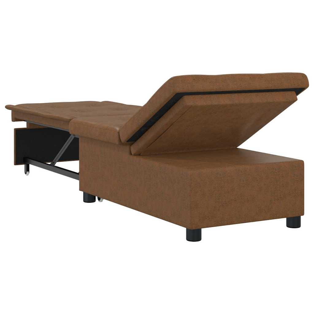 vidaXL 3-in-1 Sofa Bed Uittrekbaar Bruin Faux Suède Leer